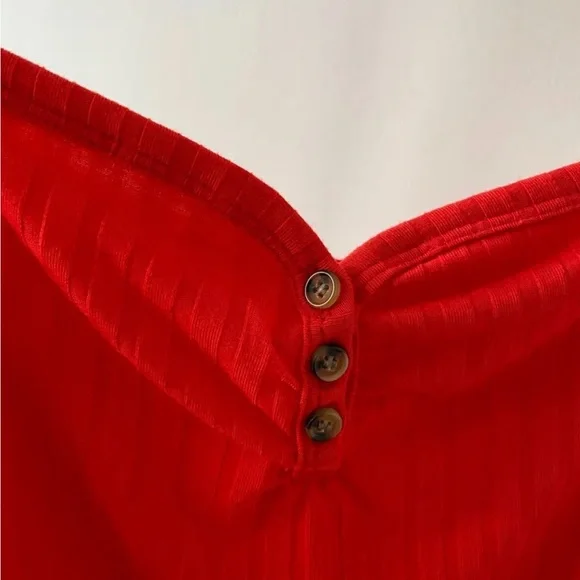 Topshop Rib Crop Top Red Sizes 16 - Picture 2 of 3